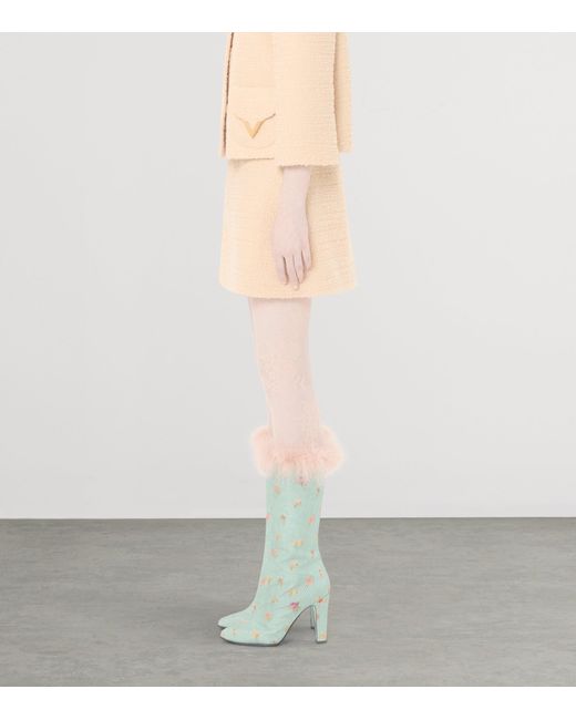Valentino Natural Virgin Wool-Blend Tweed Mini Skirt
