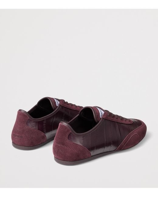 Jimmy Choo Purple Sunny F Leather-Suede Sneakers