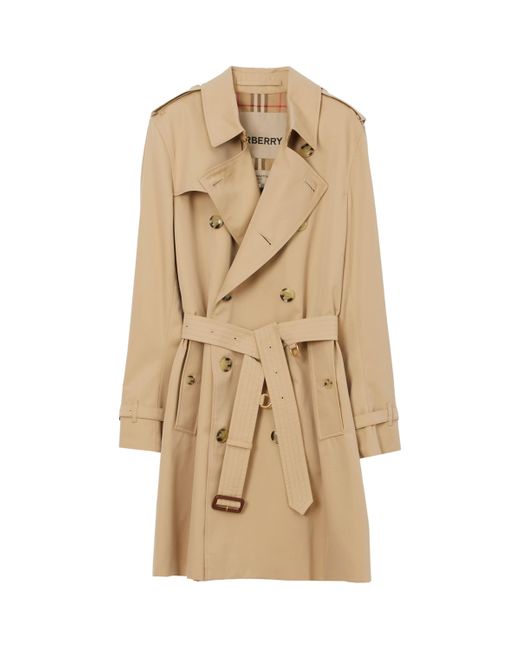 Burberry Natural Mid-Length Kensington Heritage Trench Coat for men