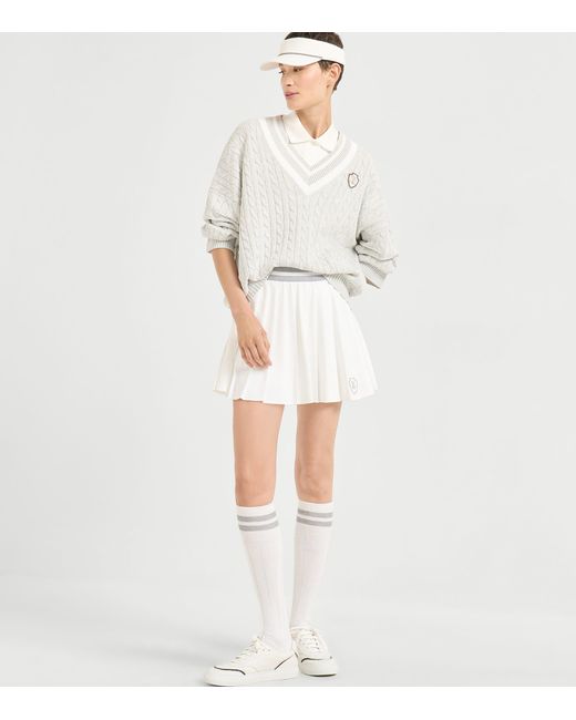 Brunello Cucinelli White Cotton Cable-Knit Sweater