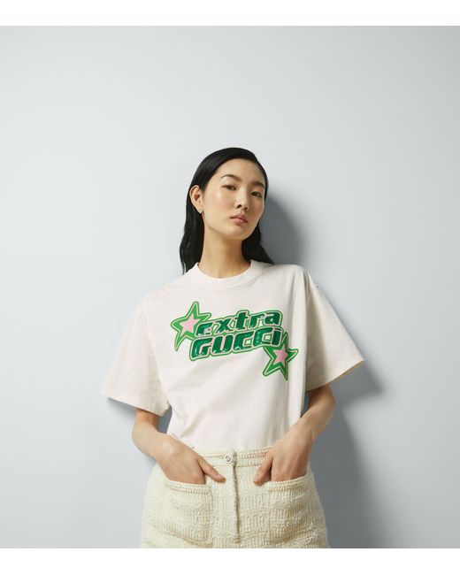 Gucci Green Graphic Print T-shirt