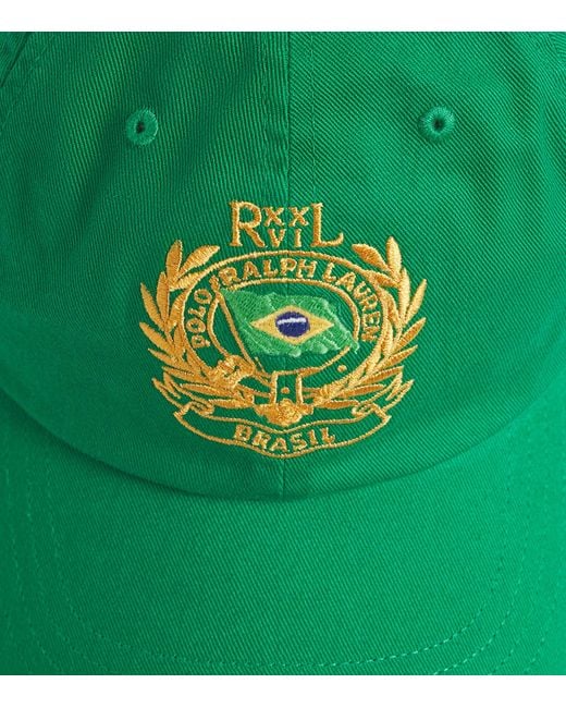 Polo Ralph Lauren Green Cotton Twill Brazil Crest Baseball Cap for men