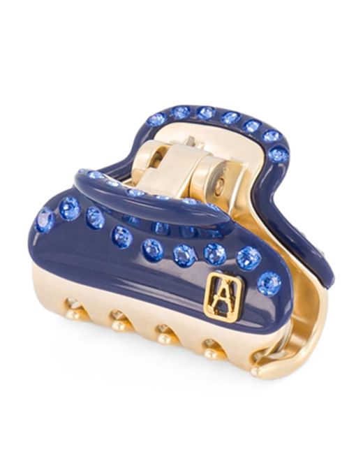 Alexandre De Paris Blue Plated Crystal-Embellished Claw Hair Clip