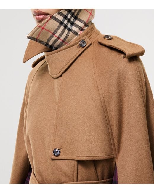 Burberry Brown Cashmere Belmont Trench Cape