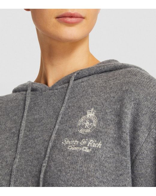 Sporty & Rich Gray Cashmere Crown Hoodie
