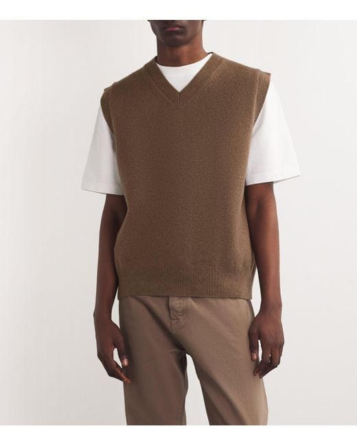 Rohe Brown Wool-Blend Knitted Vest for men