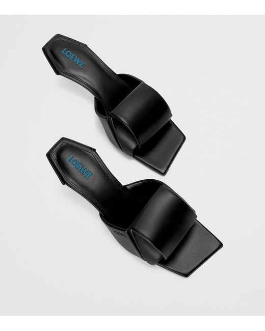 Loewe Black Leather Origami Sandals 45