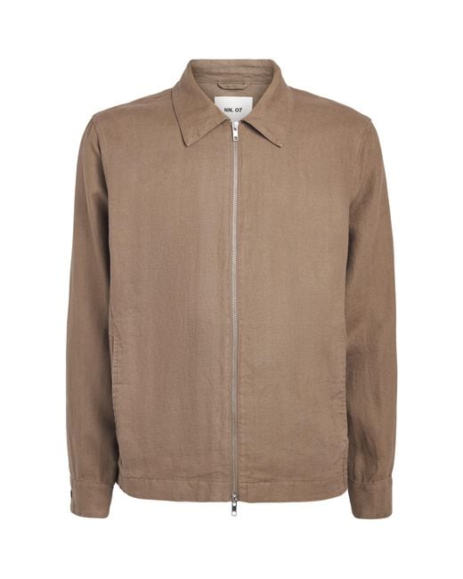 NN07 Brown Linen Alban Jacket for men
