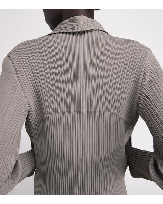 Issey Miyake Gray Hatching Pleats Blazer