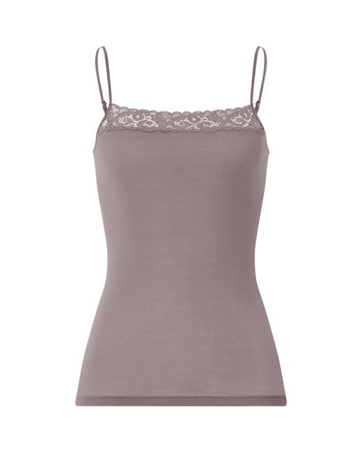 Hanro Brown Cotton Moments Tank Top