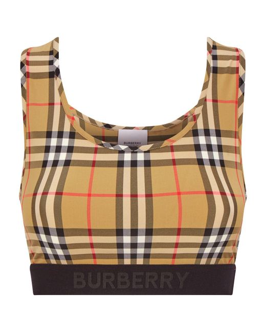 Burberry Yellow Vintage Check Crop Top