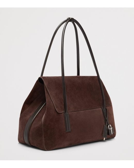 Tom Ford Brown Large Suede Eclipse Shoulder Bag
