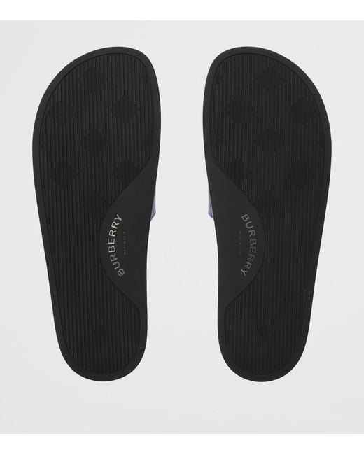 Burberry Blue Check Slides for men