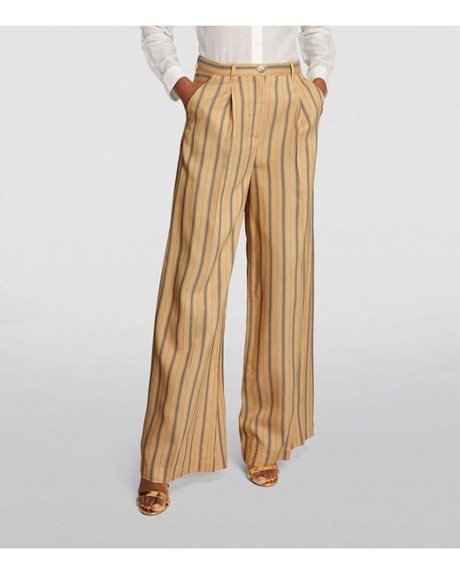 MAX&Co. Natural Striped Wide-leg Lillo Trousers