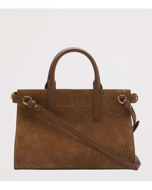 Burberry Brown Small Suede Cotswolds Tote Bag
