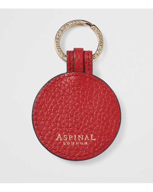 Aspinal Red Leather Bee Keyring