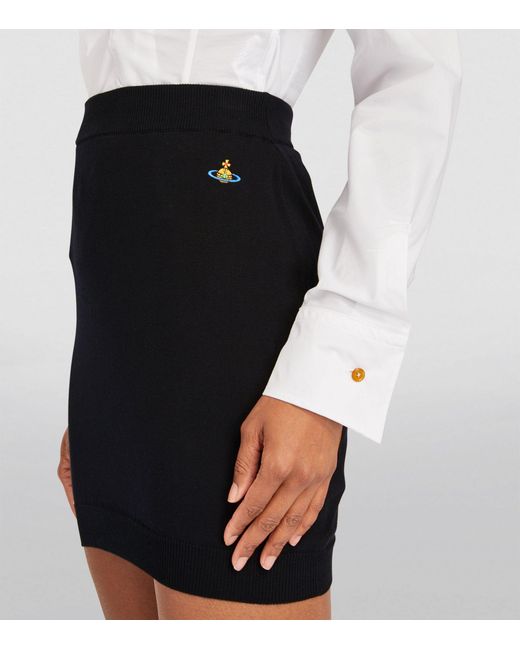 Vivienne Westwood Black Cotton Logo Bea Mini Skirt