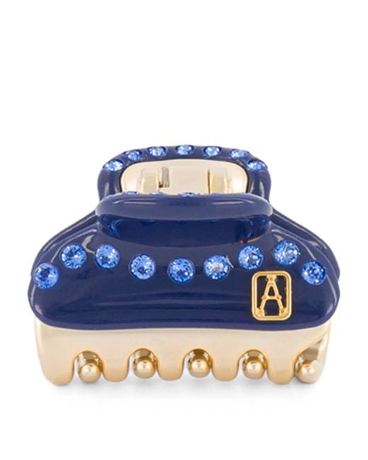 Alexandre De Paris Blue Plated Crystal-Embellished Claw Hair Clip