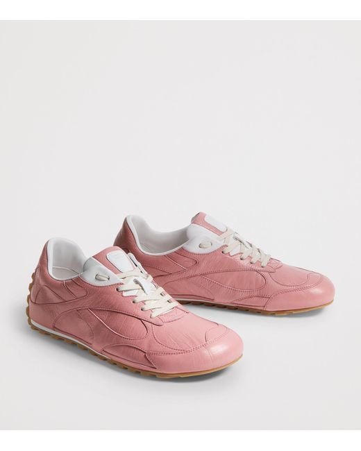 Bottega Veneta Pink Leather Orbit Flash Sneakers for men