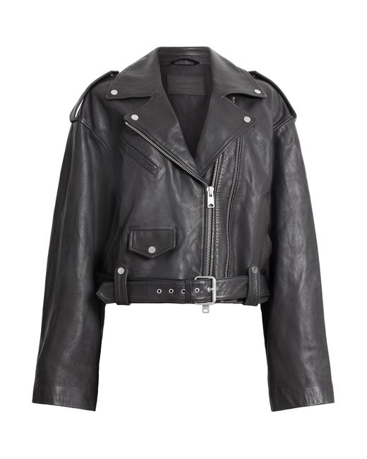 AllSaints Black Leather Dayle Biker Jacket