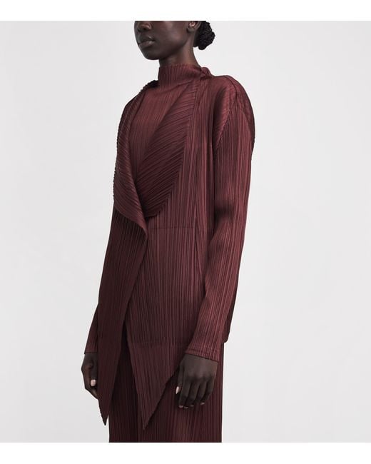 Pleats Please Issey Miyake Red January Monthly Colours Cardigan