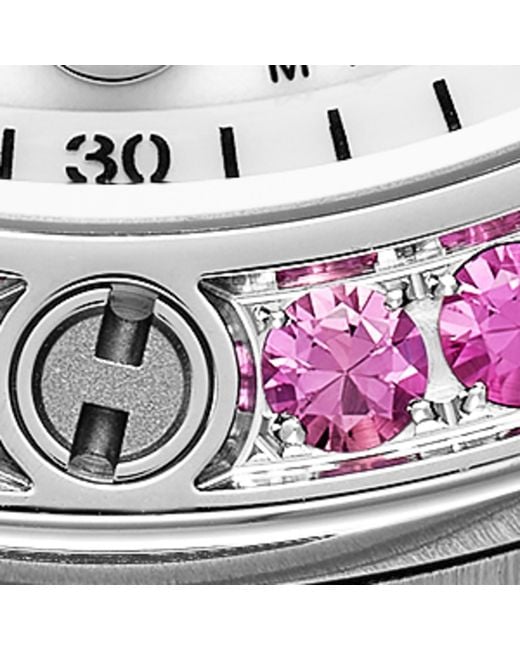 Hublot Pink Stainless Steel And Sapphire Big Bang One Click Watch