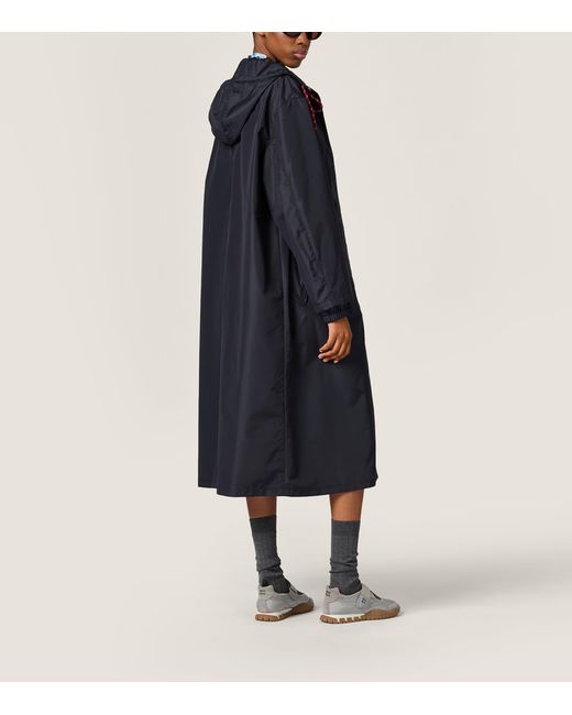 Miu Miu Blue Technical Hooded Coat