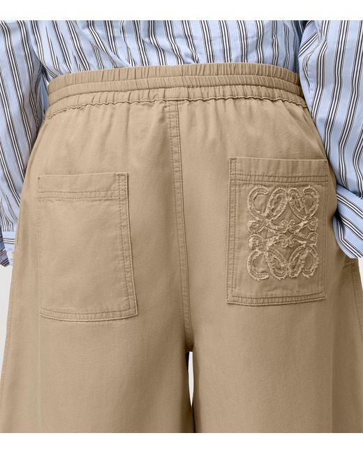 Loewe Natural Cotton Logo-Pocket Shorts for men
