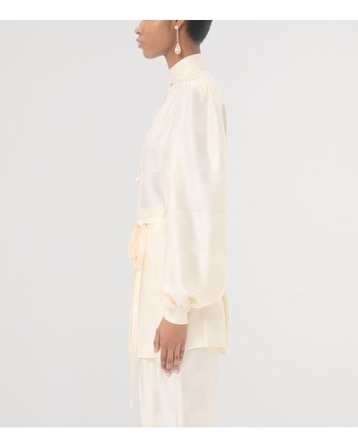 Valentino White Silk Tie Shirt