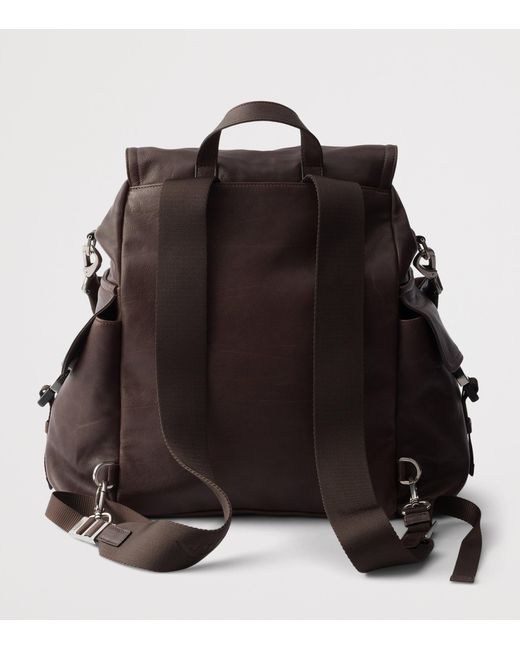 Prada Black Leather Explore Backpack for men