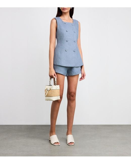 Posse Blue Linen Thea Waistcoat