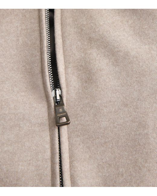 FIORONI CASHMERE Brown Cotton-Cashmere Jacket for men
