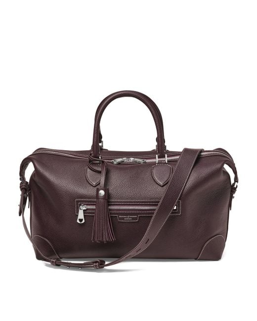 Aspinal Brown Leather Hudson Flight Bag