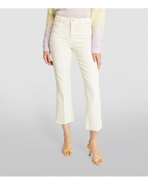 L'Agence White Kendra Flared Cut Jeans