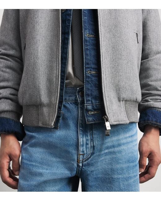 Pal Zileri Gray Wool-Blend Padded Bomber Jacket for men