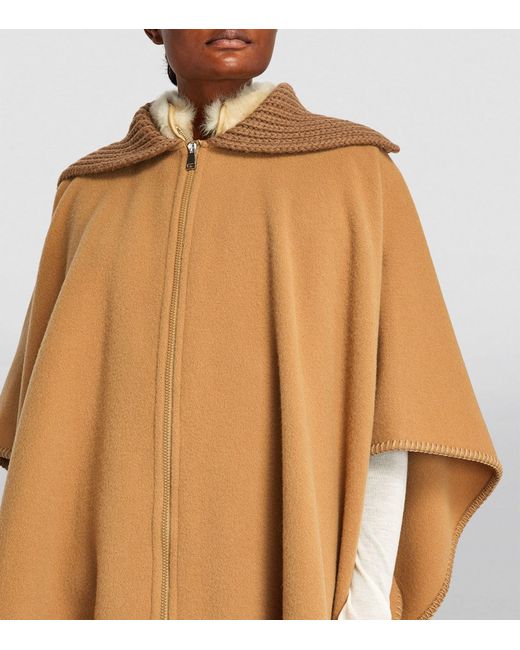 Moncler Brown Wool Cape