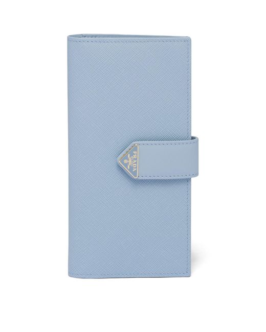 Prada Blue Saffiano Leather Bi-fold Wallet