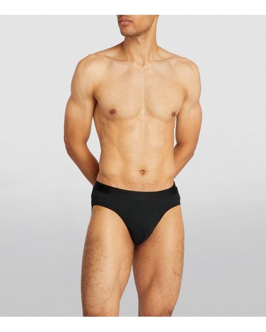 Derek Rose Black Micro Modal Briefs for men