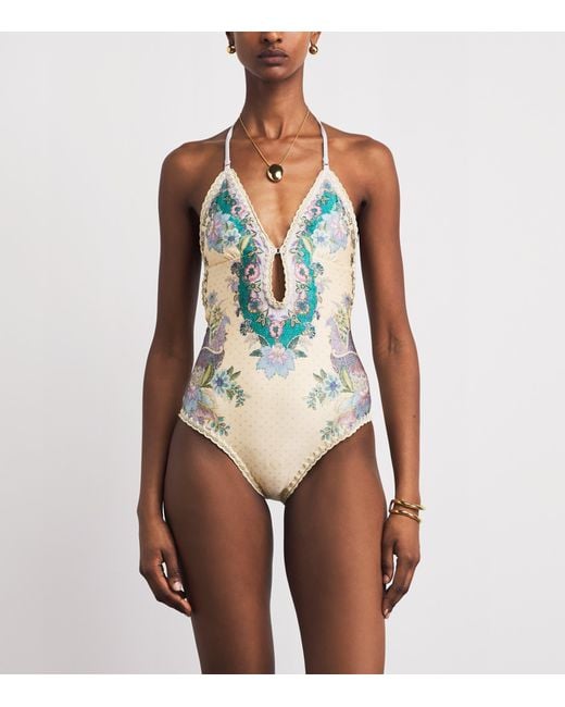 Zimmermann Blue Crochet Indra Swimsuit
