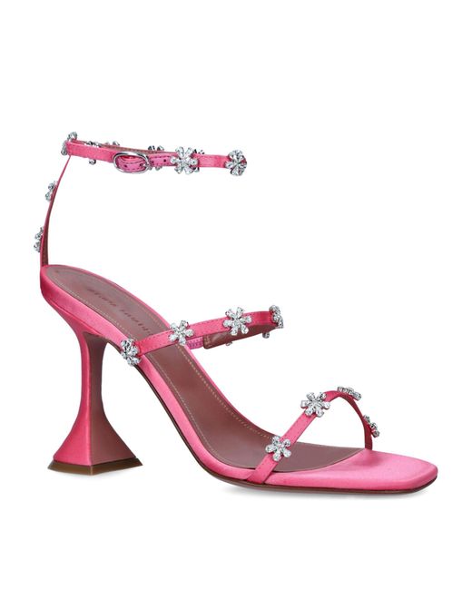 AMINA MUADDI Satin Lily Heeled Sandals 95 in Pink Lyst Canada
