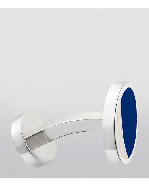 Cartier Blue Sterling Silver Moon Phase Cufflinks for men
