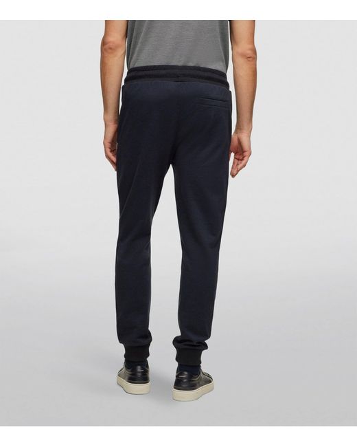 Boss Blue Cotton-Cashmere Sweatpants for men