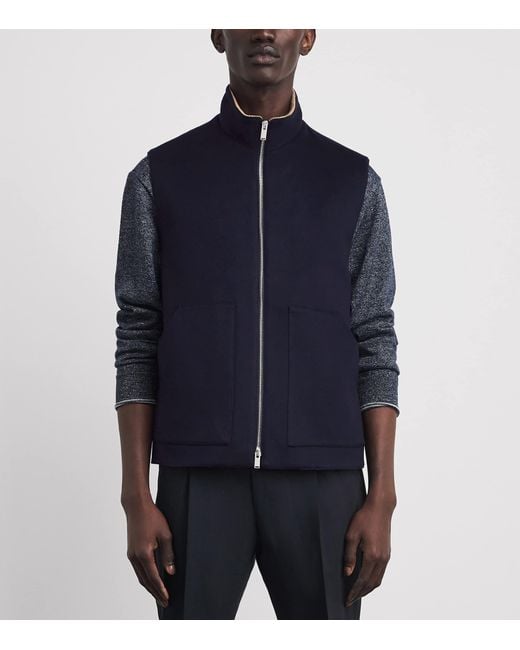Lardini Blue Wool-Cashmere Gilet for men
