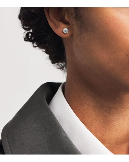 Harrods White And Diamond Stud Earrings