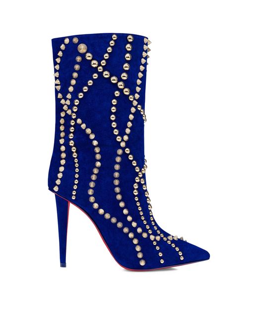 Christian Louboutin Blue Astrilarge Botta Leather Boots 100
