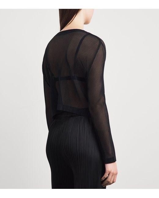 Pleats Please Issey Miyake Black Tatami Cardigan