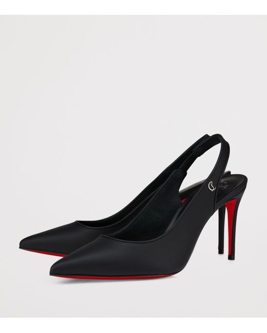 Christian Louboutin Black Sporty Kate Leather Slingback Pumps 85