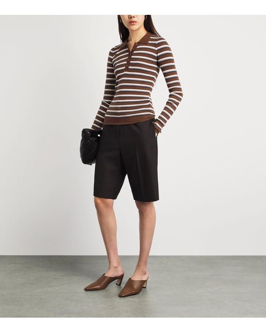 Herskind Brown Cashmere Stripe Milo Polo Shirt