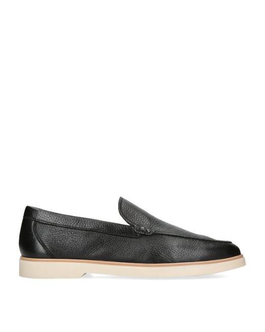 Magnanni Shoes Black Leather Altea Loafers for men