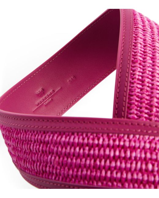 Weekend by Maxmara Pink Raffia-leather Belt
